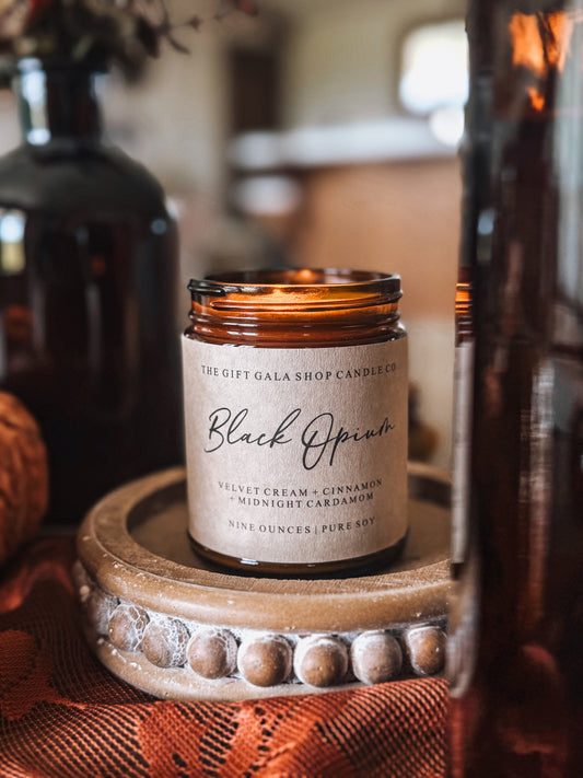 Amber 9 oz Soy Candle | Cozy Autumn & Halloween Home Decor Candle | Non-Toxic Soy Wax The Gift Gala Shop Candle Co.