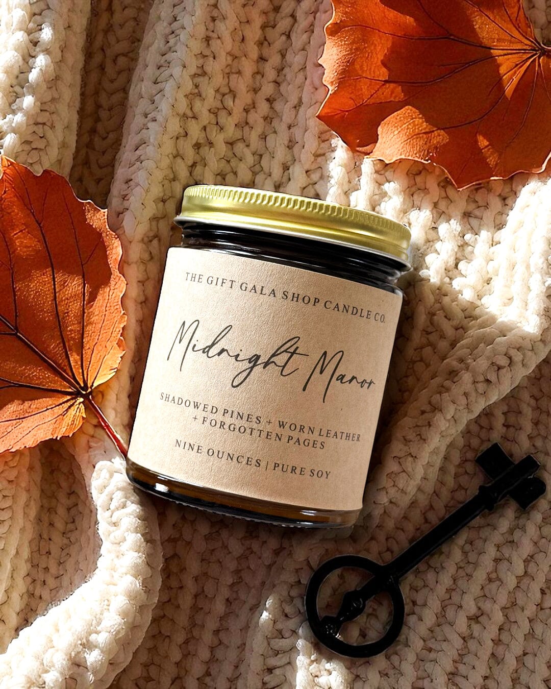 Amber 9 oz Soy Candle | Cozy Autumn & Halloween Home Decor Candle | Non-Toxic Soy Wax The Gift Gala Shop Candle Co. 