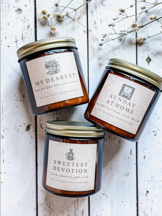 Amber Jar Soy Candle | Handmade Soy candles Soy candle Thegiftgalashop