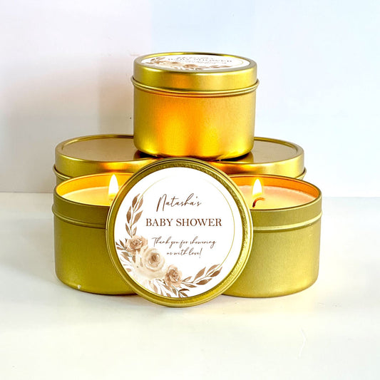 Baby Shower Favors for Guests in Bulk | Neutral Boho Baby Shower Candle Favors Candle Favors The Gift Gala Shop Candle Co.
