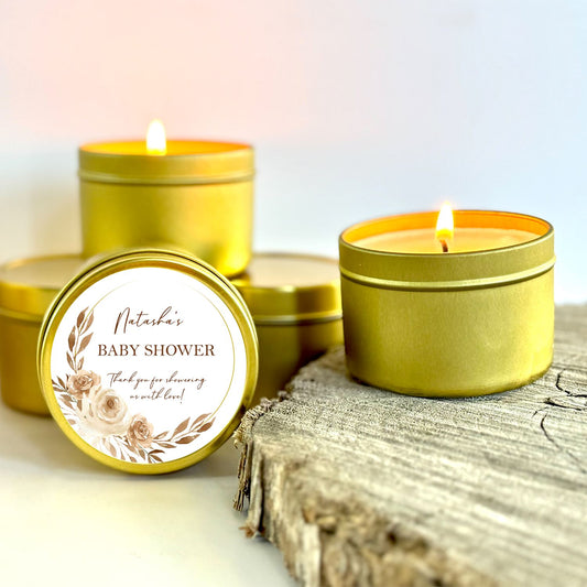 Baby Shower Favors for Guests in Bulk | Neutral Boho Baby Shower Candle Favors Candle Favors The Gift Gala Shop Candle Co.