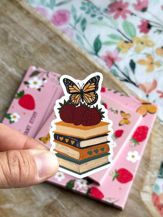 Berry Butterfly Bookstack Vinyl Sticker - Berry Happy Summer Collection The Gift Gala Shop Candle Co.