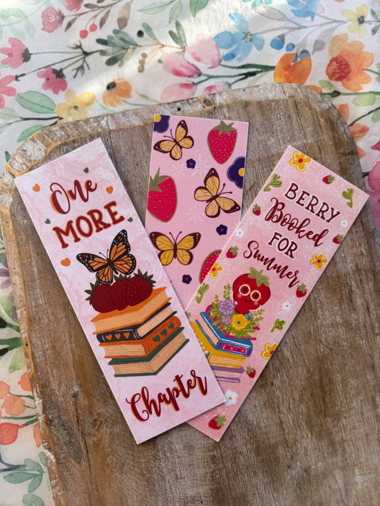 Berry Happy Summer Bookmark Set or Individual - Strawberry Stationery The Gift Gala Shop Candle Co.