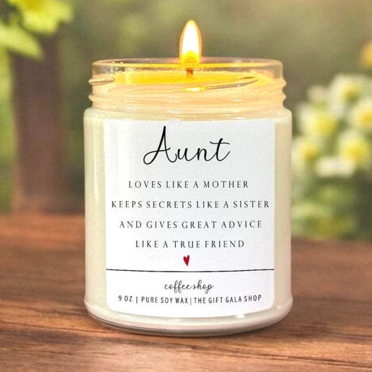 Best Aunt Ever Candle | Birthday Gift for Aunt | Thoughtful Gift from Niece or Nephew | Non Toxic Handmade Candle The Gift Gala Shop Candle Co.