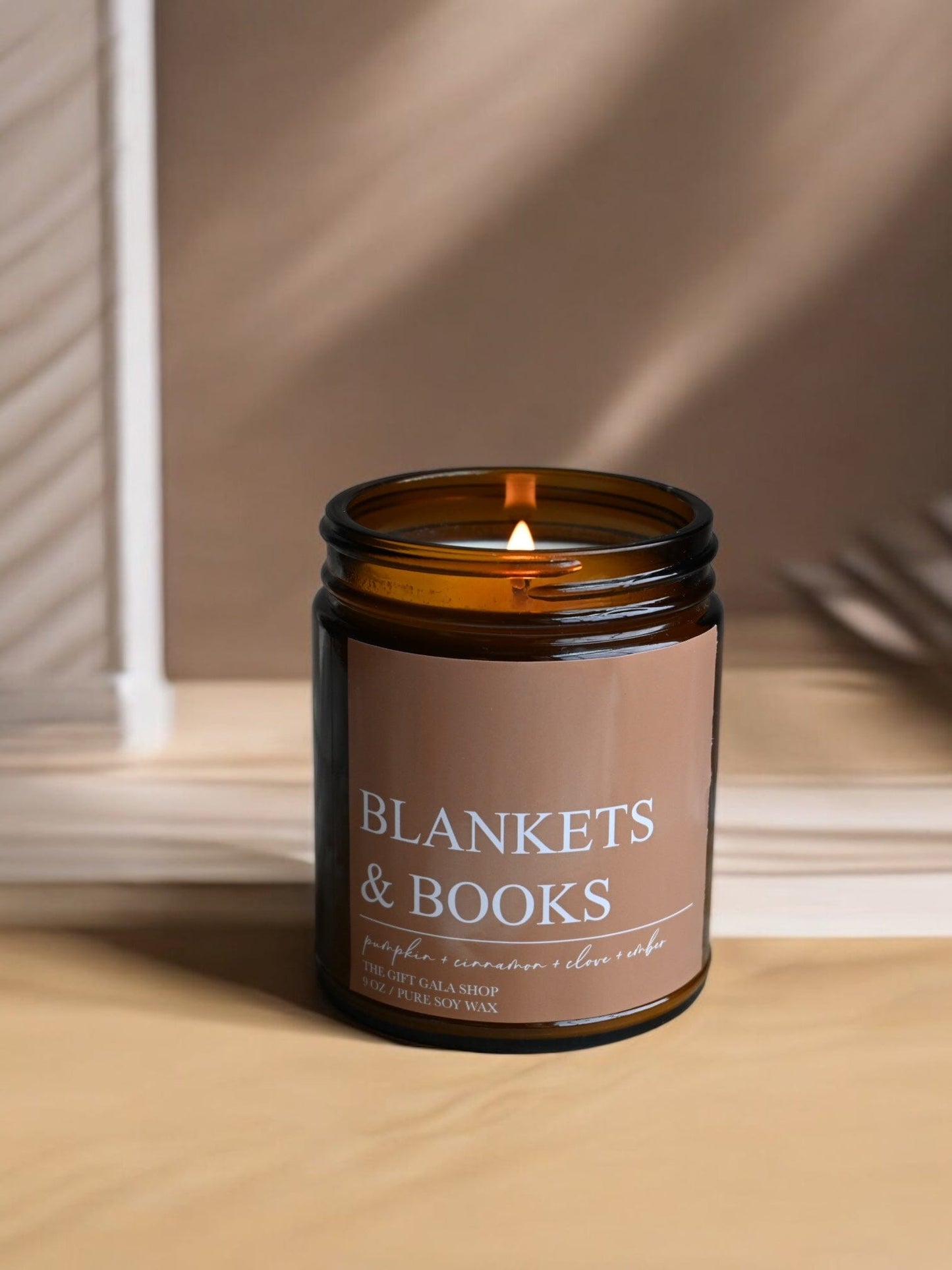 Blankets and Books Fall Candle – Pumpkin, Cinnamon & Embers | Woven Autumn Collection | 9 oz Soy Candle Soy candle The Gift Gala Shop Candle Co. 