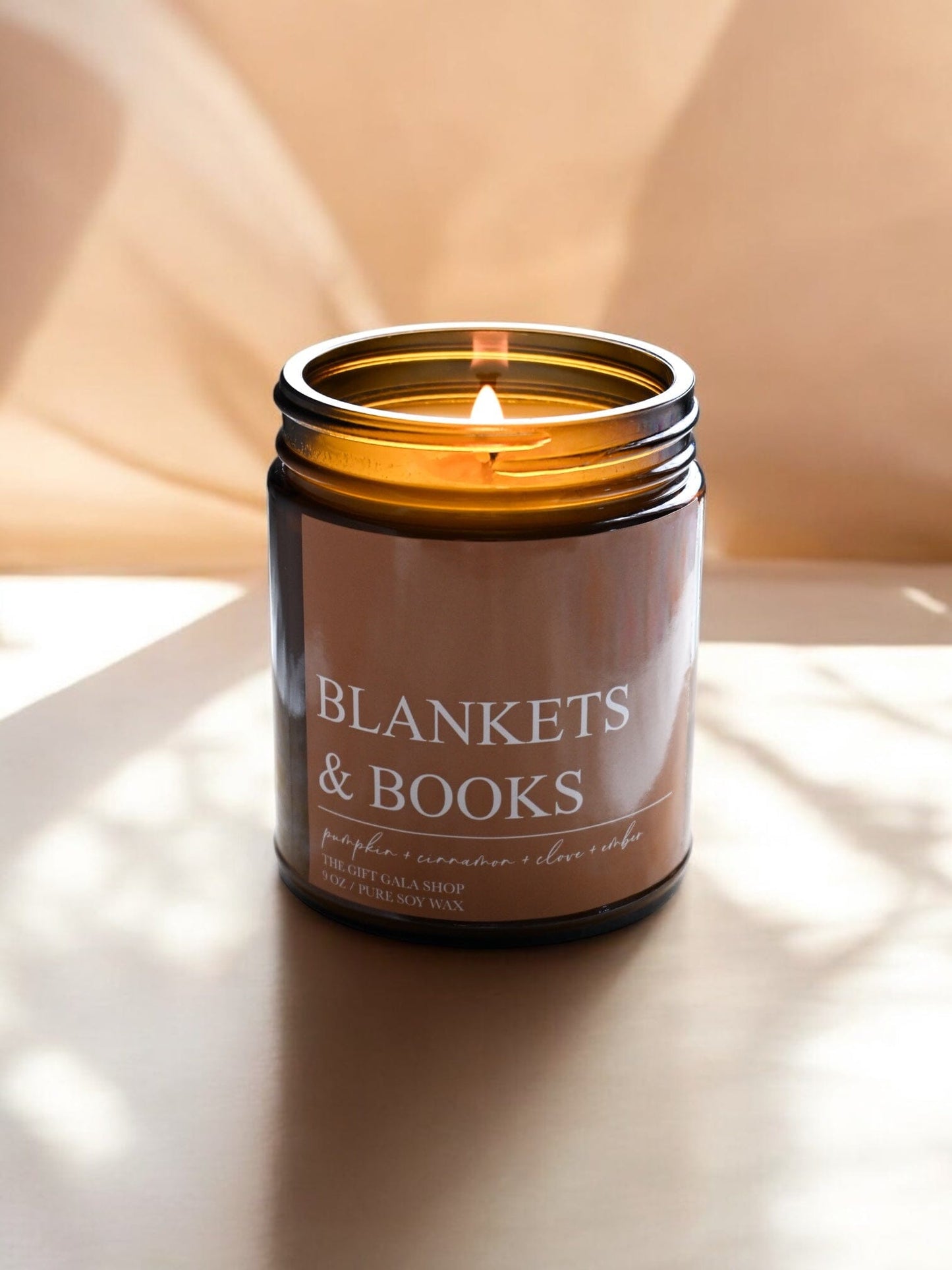 Blankets and Books Fall Candle – Pumpkin, Cinnamon & Embers | Woven Autumn Collection | 9 oz Soy Candle Soy candle The Gift Gala Shop Candle Co. 