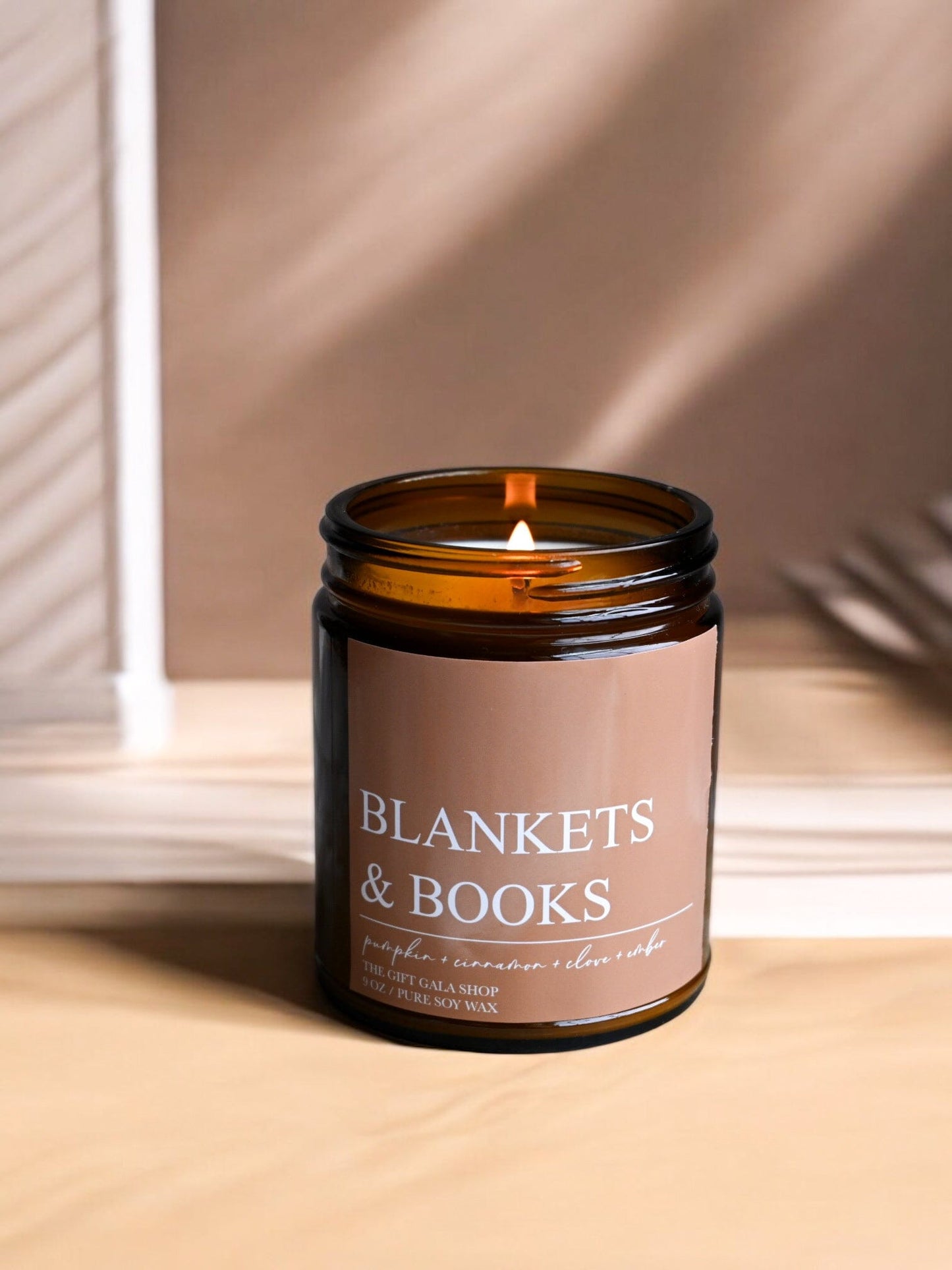 Blankets and Books Fall Candle – Pumpkin, Cinnamon & Embers | Woven Autumn Collection | 9 oz Soy Candle Soy candle The Gift Gala Shop Candle Co. 