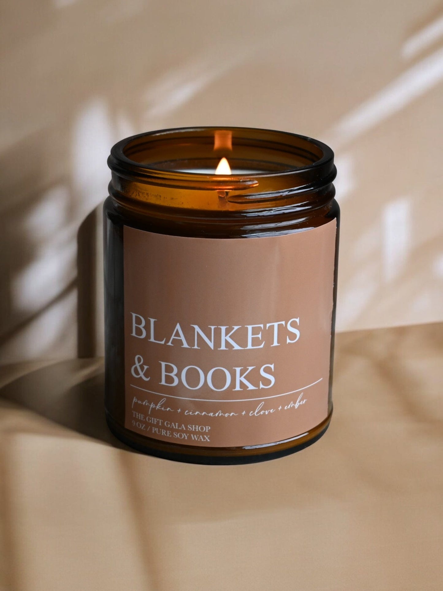 Blankets and Books Fall Candle – Pumpkin, Cinnamon & Embers | Woven Autumn Collection | 9 oz Soy Candle Soy candle The Gift Gala Shop Candle Co. 