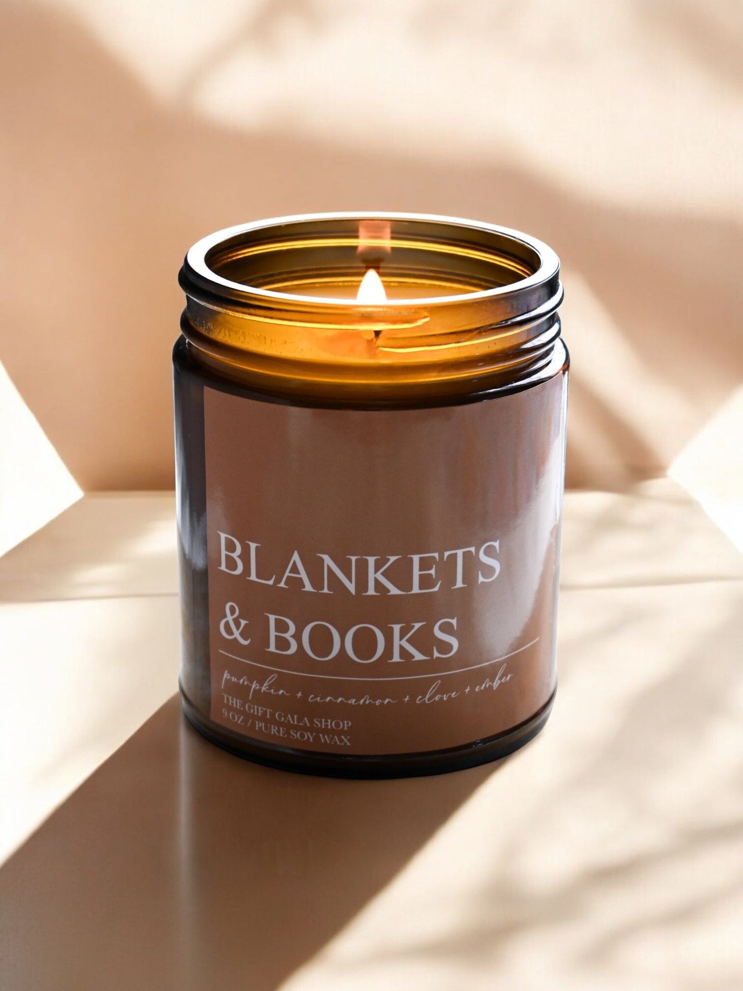 Blankets and Books Fall Candle – Pumpkin, Cinnamon & Embers | Woven Autumn Collection | 9 oz Soy Candle Soy candle The Gift Gala Shop Candle Co. 