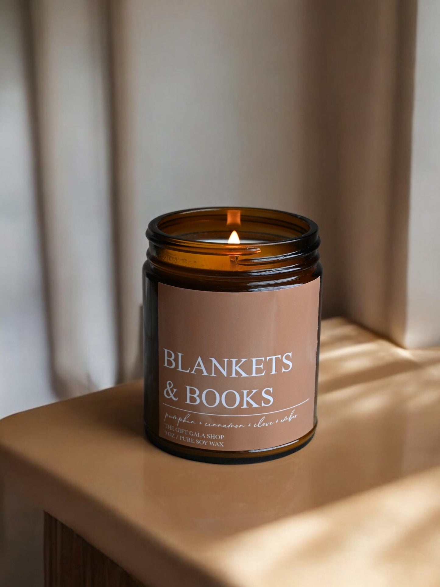 Blankets and Books Fall Candle – Pumpkin, Cinnamon & Embers | Woven Autumn Collection | 9 oz Soy Candle Soy candle The Gift Gala Shop Candle Co. 