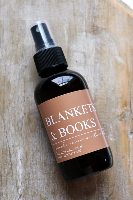 Blankets & Books Fall Room Spray – Pumpkin, Clove & Ambers | Cozy Autumn Home Fragrance | Non-Toxic Linen & Room Mist room spray The Gift Gala Shop Candle Co.