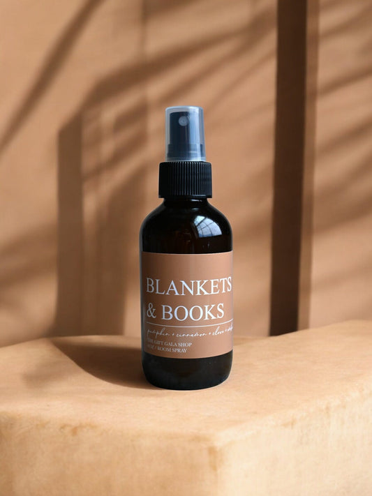 Blankets & Books Fall Room Spray – Pumpkin, Clove & Ambers | Cozy Autumn Home Fragrance | Non-Toxic Linen & Room Mist room spray The Gift Gala Shop Candle Co. 