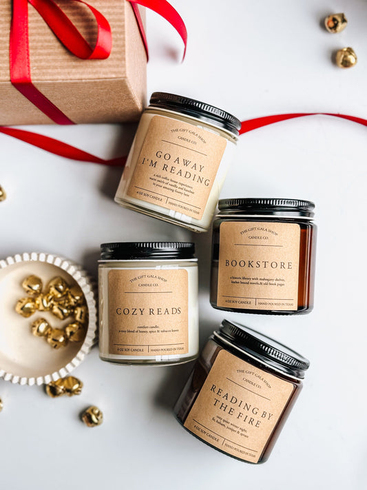Book Lover Candle Gift Set | Candle Set of 4 | Bookish Gift for Christmas | Handmade Scented Candles The Gift Gala Shop Candle Co.
