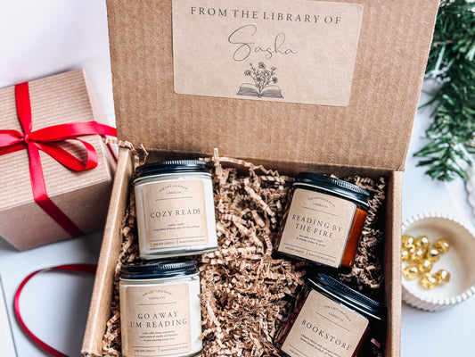 Book Lover Candle Gift Set | Candle Set of 4 | Bookish Gift for Christmas | Handmade Scented Candles The Gift Gala Shop Candle Co.