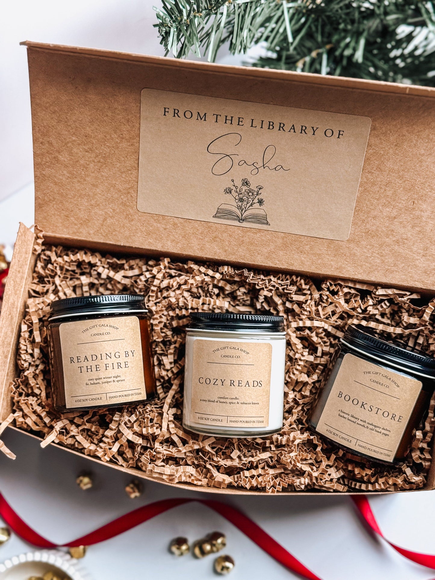 Book Lover Gift Box | Candle Set of 3 | Bookish Gift for Christmas| Handmade Scented Candle The Gift Gala Shop Candle Co. 