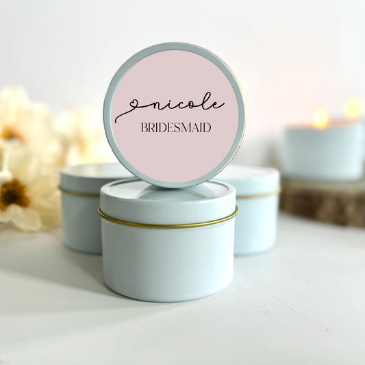 Bulk Bridesmaid Proposal Gift | Personalized Bridesmaid Candles Candle Favors The Gift Gala Shop Candle Co. 