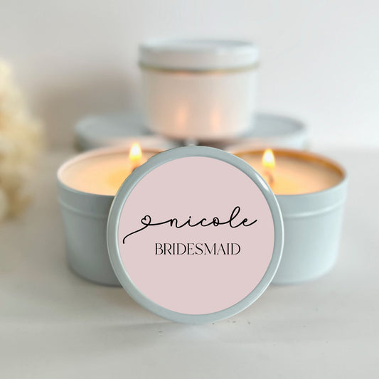 Bulk Bridesmaid Proposal Gift | Personalized Bridesmaid Candles Candle Favors The Gift Gala Shop Candle Co.