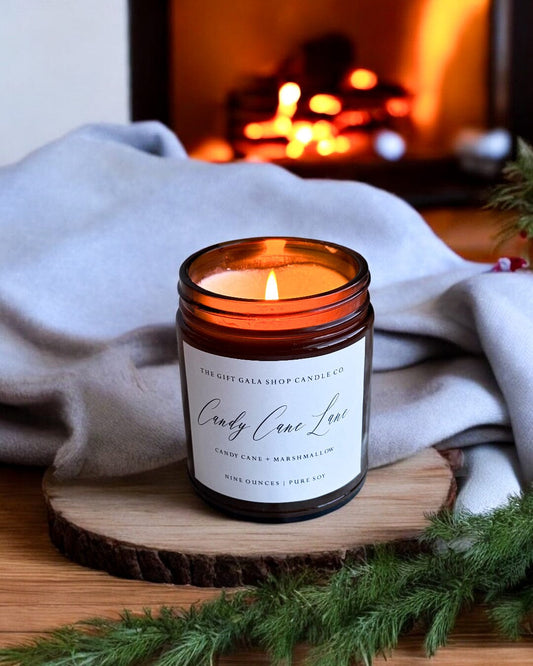 Candy Cane Lane Scented Soy Candle | Christmas Candle | Non-Toxic Holiday Home Décor Gift The Gift Gala Shop Candle Co. 