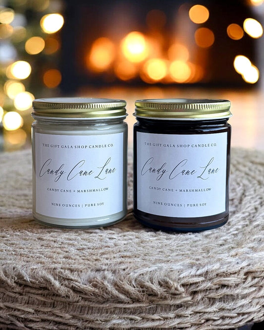 Candy Cane Lane Scented Soy Candle | Christmas Candle | Non-Toxic Holiday Home Décor Gift The Gift Gala Shop Candle Co.