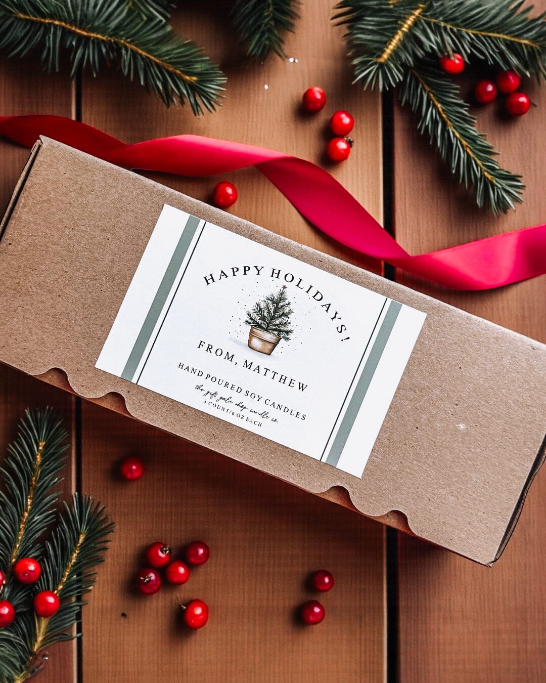 Christmas Candle Trio | Holiday Soy Candle Gift Box | Rustic Winter Candles | Nontoxic Hand Poured Candle Set The Gift Gala Shop Candle Co. 