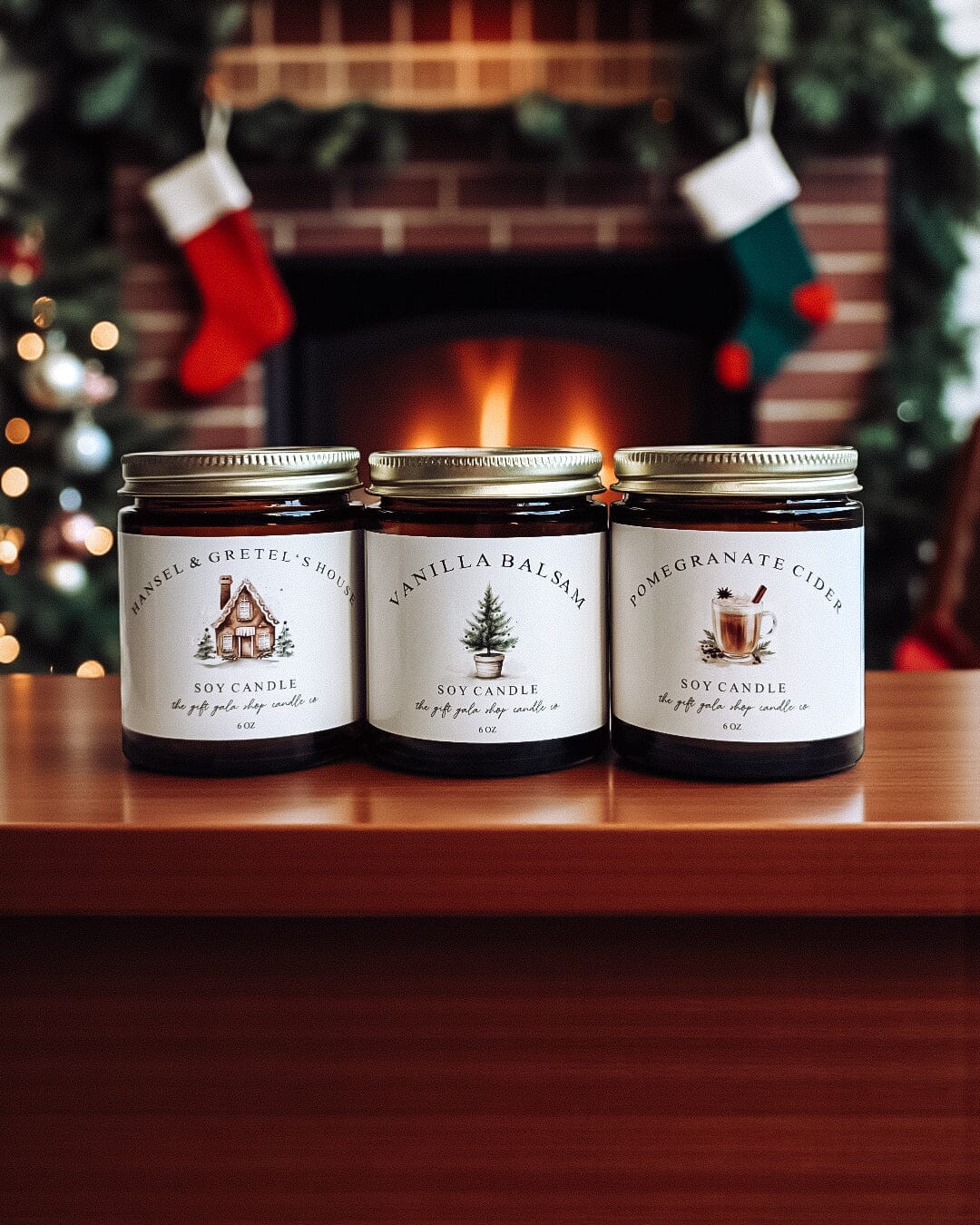 Christmas Candle Trio | Holiday Soy Candle Gift Box | Rustic Winter Candles | Nontoxic Hand Poured Candle Set The Gift Gala Shop Candle Co. 