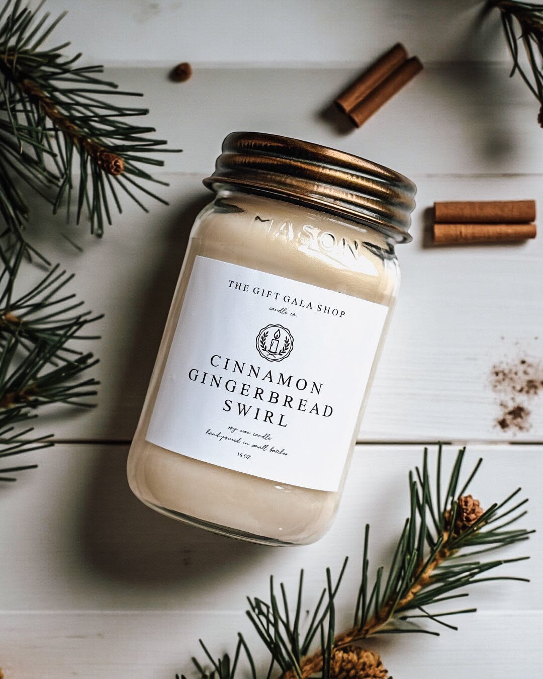 Christmas Mason Jar Soy Candles | Choose Scent Thegiftgalashop 