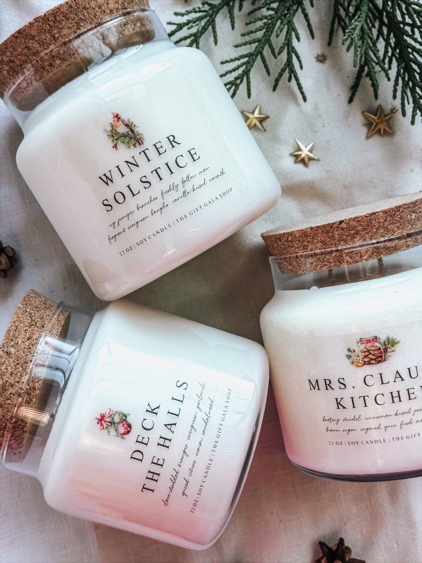 Christmas Soy Candle | 22 oz Large Apothecary Candle | Hand Poured Holiday Candle | Festive Christmas Home Fragrance The Gift Gala Shop Candle Co. 