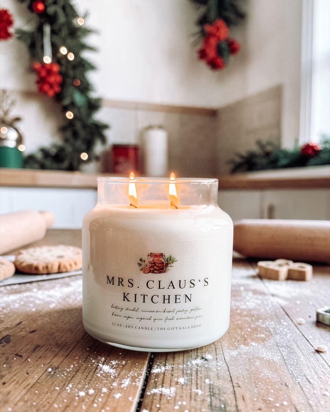 Christmas Soy Candle | 22 oz Large Apothecary Candle | Hand Poured Holiday Candle | Festive Christmas Home Fragrance The Gift Gala Shop Candle Co. 