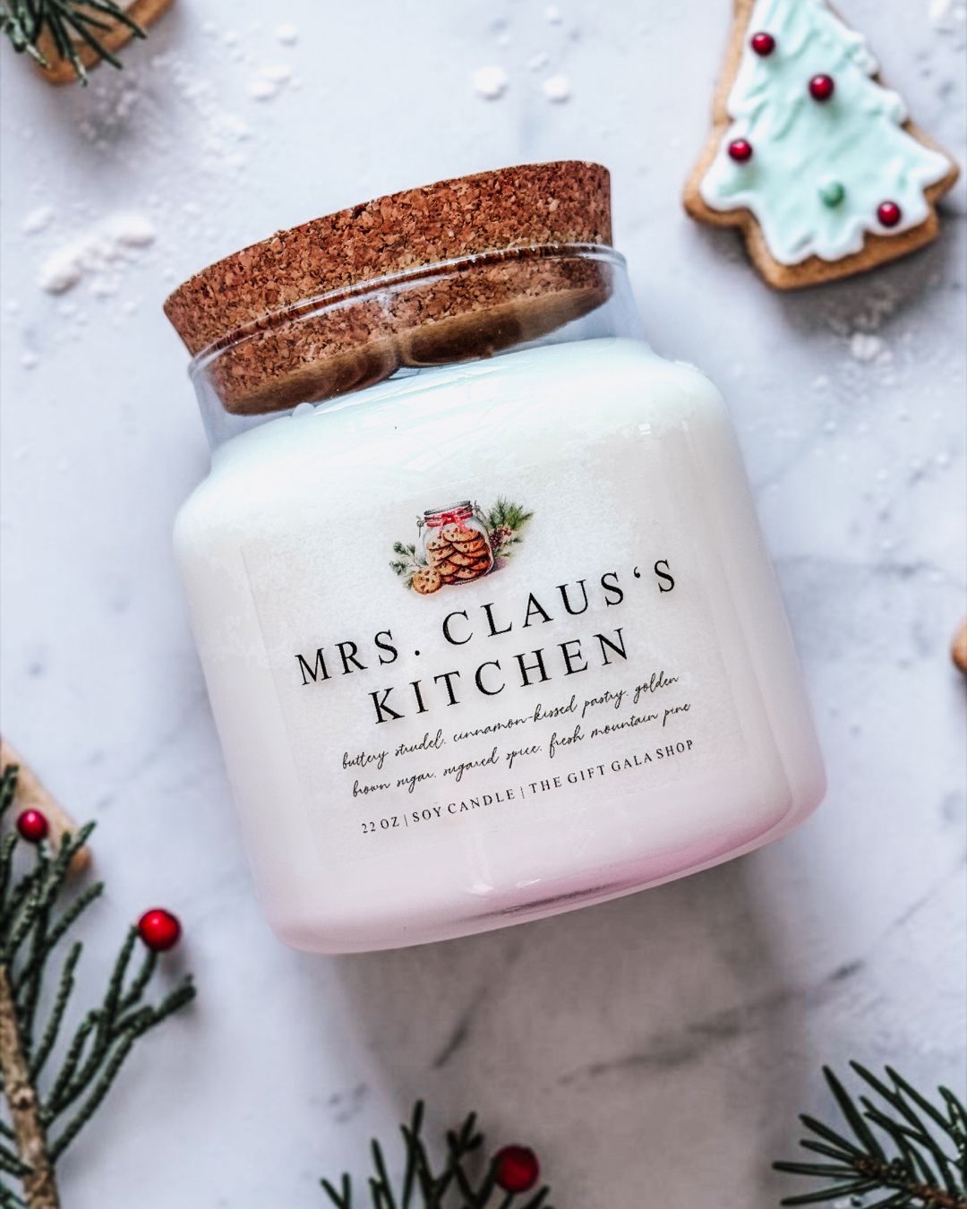 Christmas Soy Candle | 22 oz Large Apothecary Candle | Hand Poured Holiday Candle | Festive Christmas Home Fragrance The Gift Gala Shop Candle Co. 