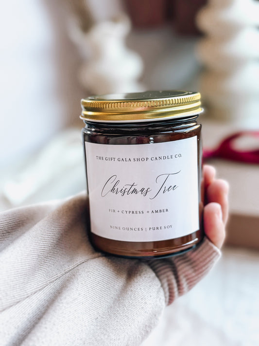 Christmas Tree Scented Soy Candle | Fir, Cypress & Amber Holiday Candle | Non-Toxic Christmas Gift The Gift Gala Shop Candle Co.