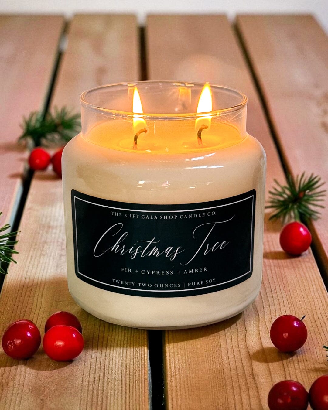 Christmas Tree Soy Candle 22 oz | Large Holiday Candle | Fir, Cypress & Amber Scent | Cozy Winter Home Décor The Gift Gala Shop Candle Co. 