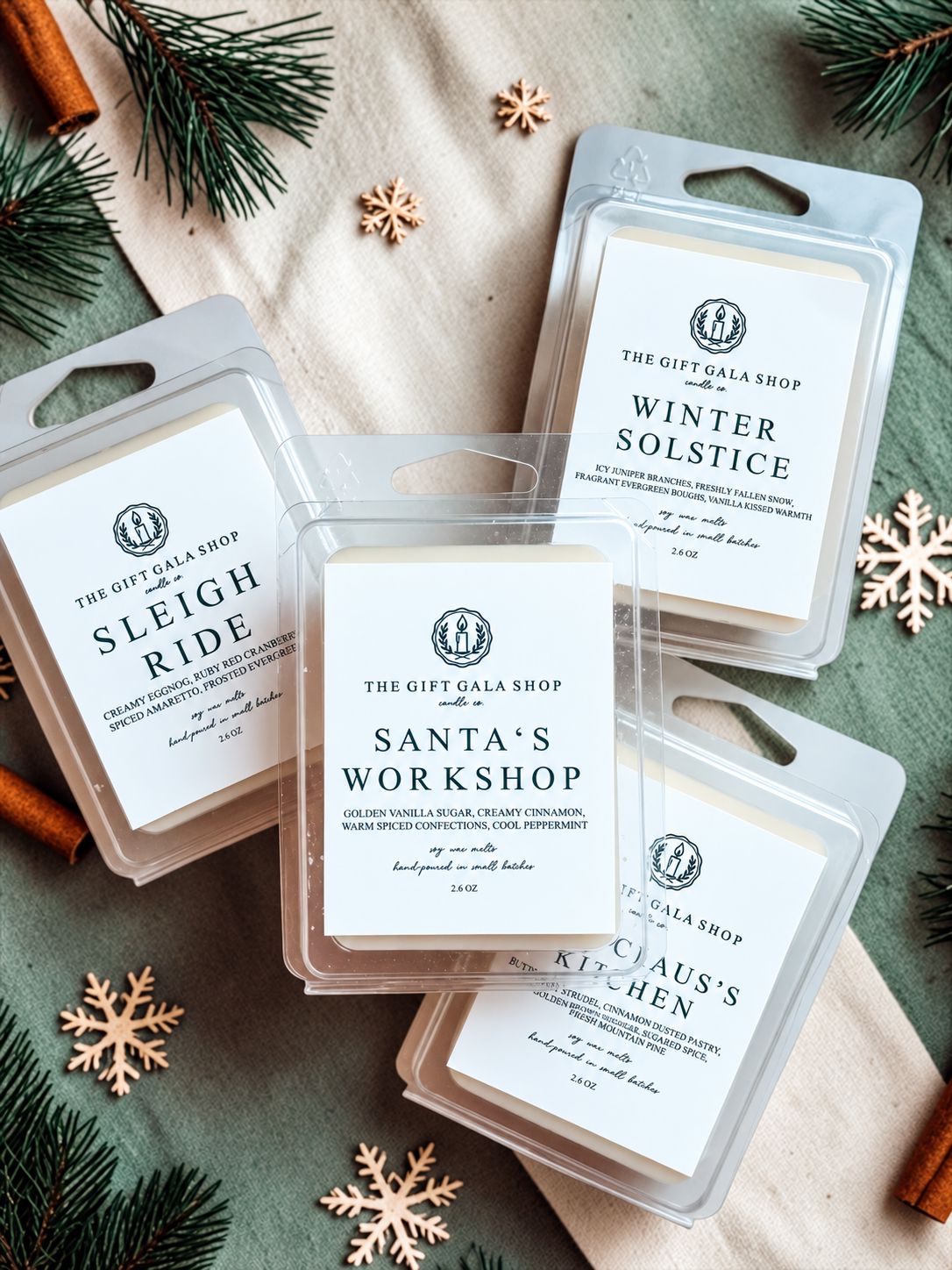Christmas Wax Melts | Soy Wax Tarts for Wax Melters & Lamps | Flameless Holiday Fragrance | Nostalgic Christmas Scents The Gift Gala Shop Candle Co. 