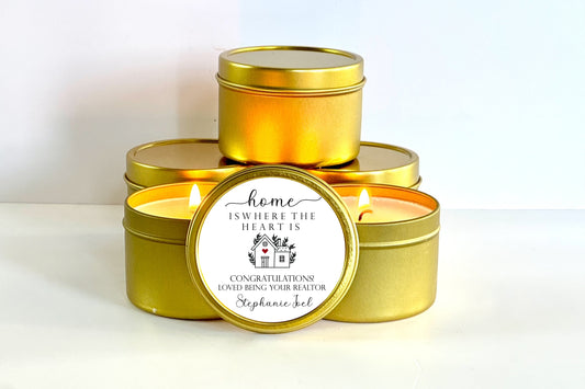 Custom Realtor Closing Gift, Bulk Candles, Title Company Gift for Clients, Personalized Gift for New Homeowners, Mortgage Gift, Housewarming Candle Favors The Gift Gala Shop Candle Co.