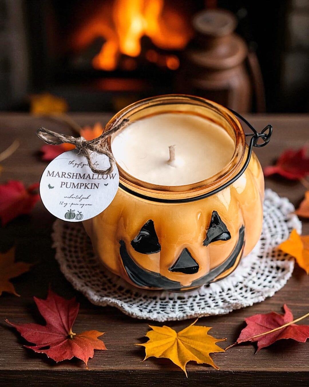 Enchanted Jack | Jack-O-Lantern Pumpkin Candle | Marshmallow