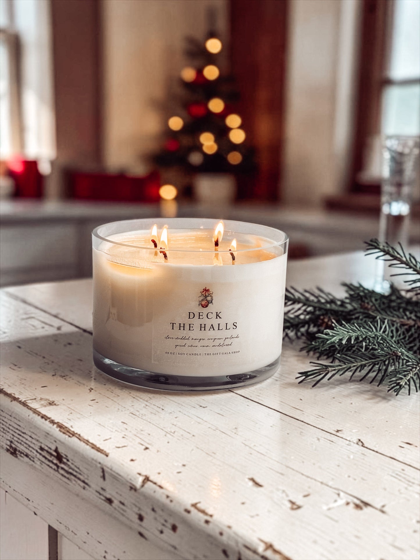 Extra Large Christmas Candle | 40 oz 4 Wick Soy Candle | Hand Poured Holiday Candle | Oversized Christmas Gift The Gift Gala Shop Candle Co. 