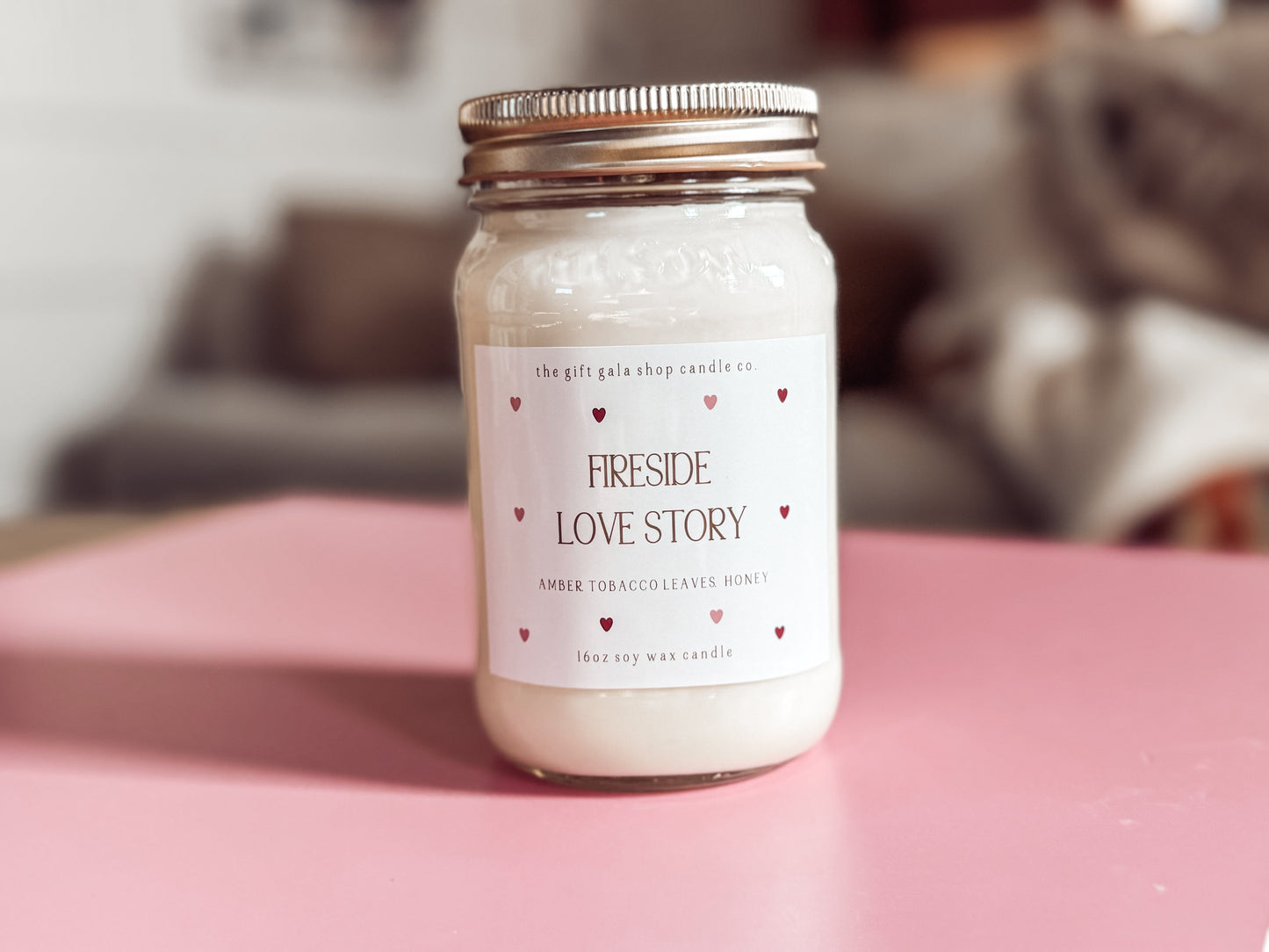 Fireside Love Story Candle – 16 oz Valentine’s Soy Candle | Romantic Gift for Him or Her | Handmade Farmhouse Decor The Gift Gala Shop Candle Co. 