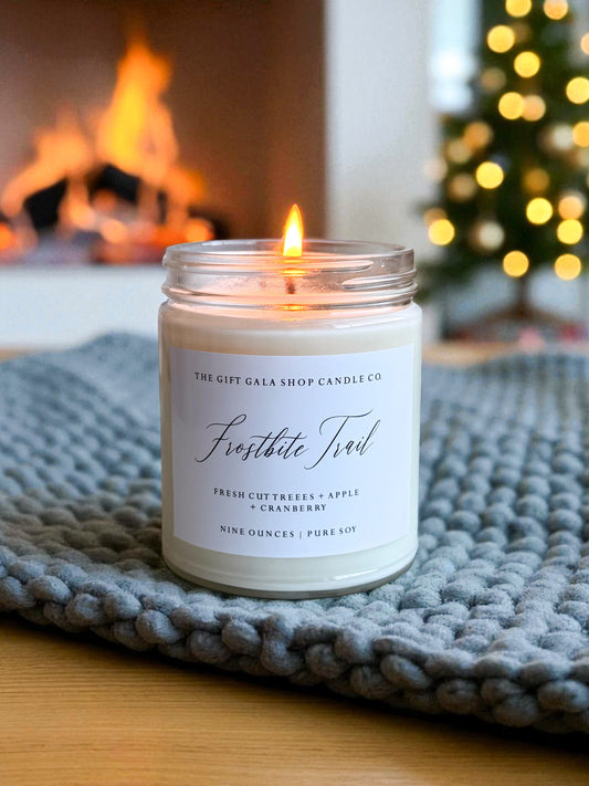 Frostbite Trail Christmas Candle | Fresh Cut Trees & Cranberry Soy Candle | Non-Toxic Winter Candle Gift The Gift Gala Shop Candle Co.