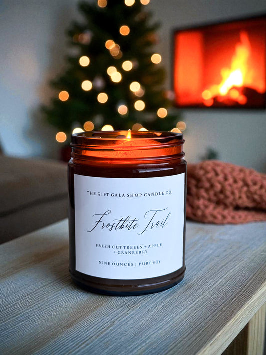 Frostbite Trail Christmas Candle | Fresh Cut Trees & Cranberry Soy Candle | Non-Toxic Winter Candle Gift The Gift Gala Shop Candle Co.