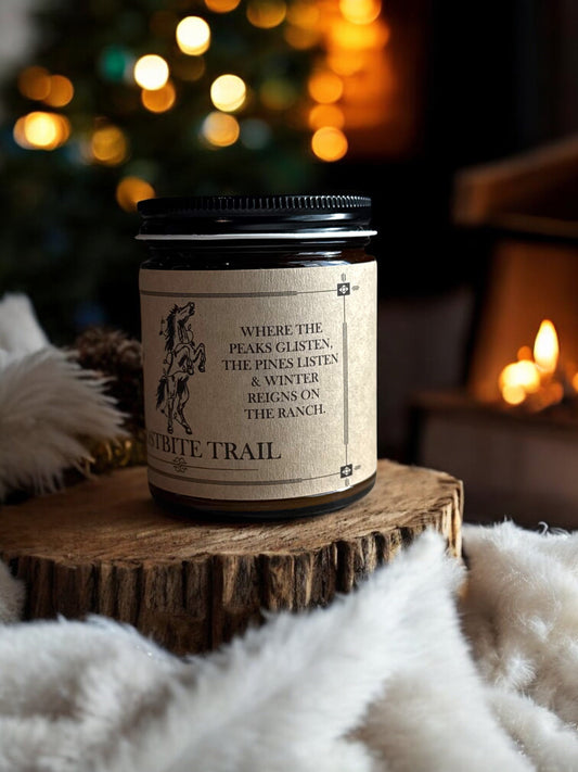 "Frostbite Trail” Western Candles | Rustic Holiday Candles The Gift Gala Shop Candle Co.