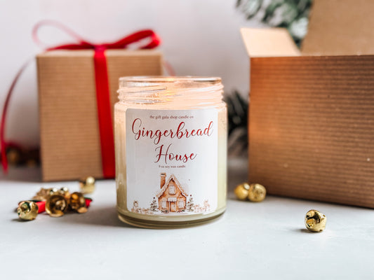Gingerbread House Candle | Handmade Soy Candle | Toxin Free Candle | Holiday Bakery Scented Candle | Christmas Table Decor | Stocking Stuffer Thegiftgalashop