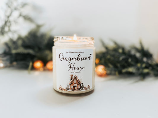 Gingerbread House Candle | Handmade Soy Candle | Toxin Free Candle | Holiday Bakery Scented Candle | Christmas Table Decor | Stocking Stuffer Thegiftgalashop 