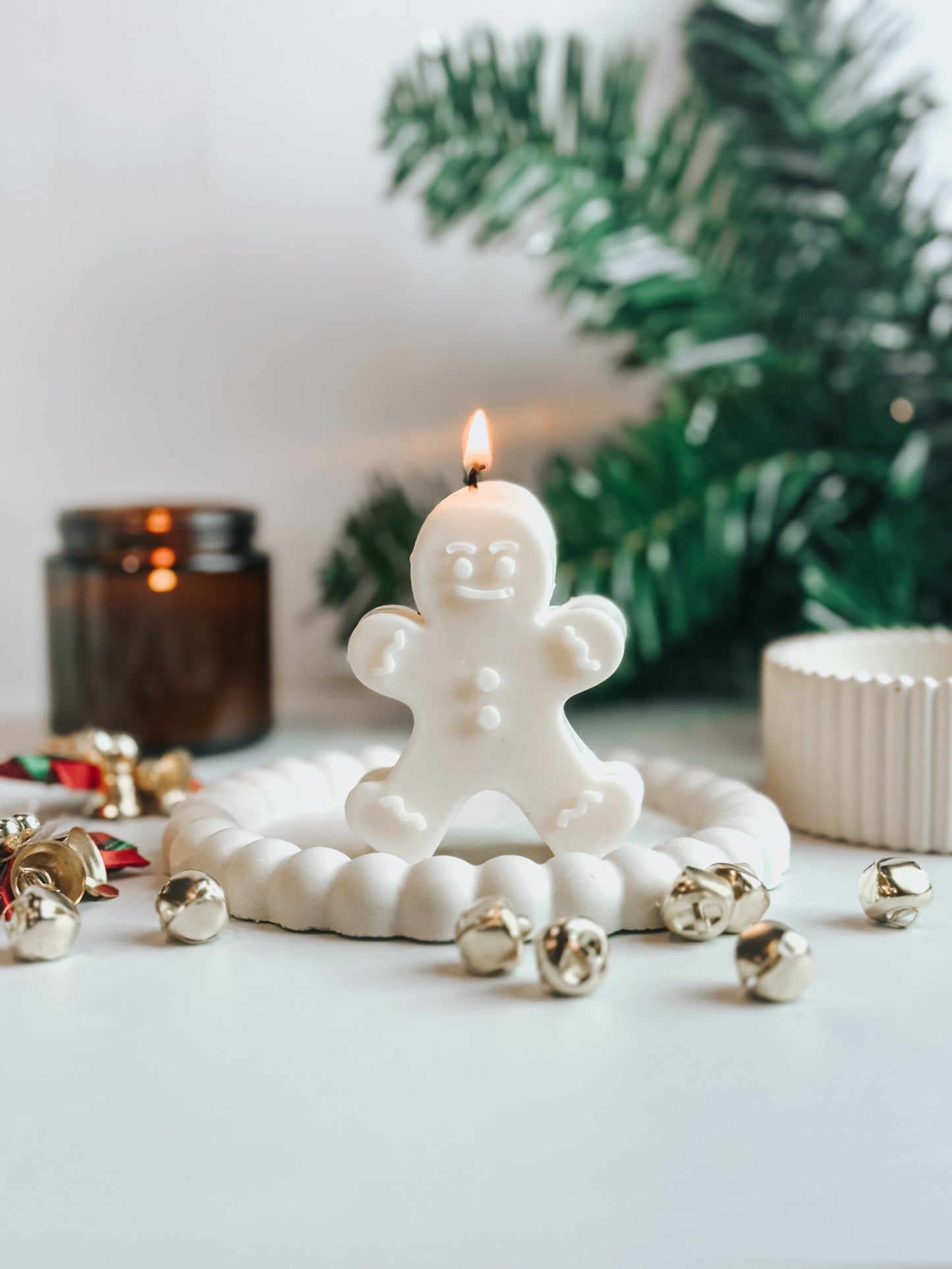 Gingerbread Man Soy Candle | Handmade Holiday Candles | Christmas Table Decor Thegiftgalashop 