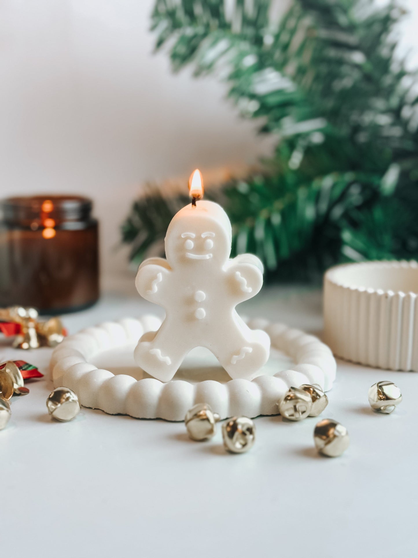 Gingerbread Man Soy Candle | Handmade Holiday Candles | Christmas Table Decor Thegiftgalashop 