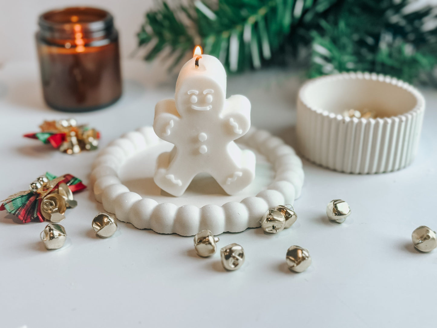 Gingerbread Man Soy Candle | Handmade Holiday Candles | Christmas Table Decor Thegiftgalashop 