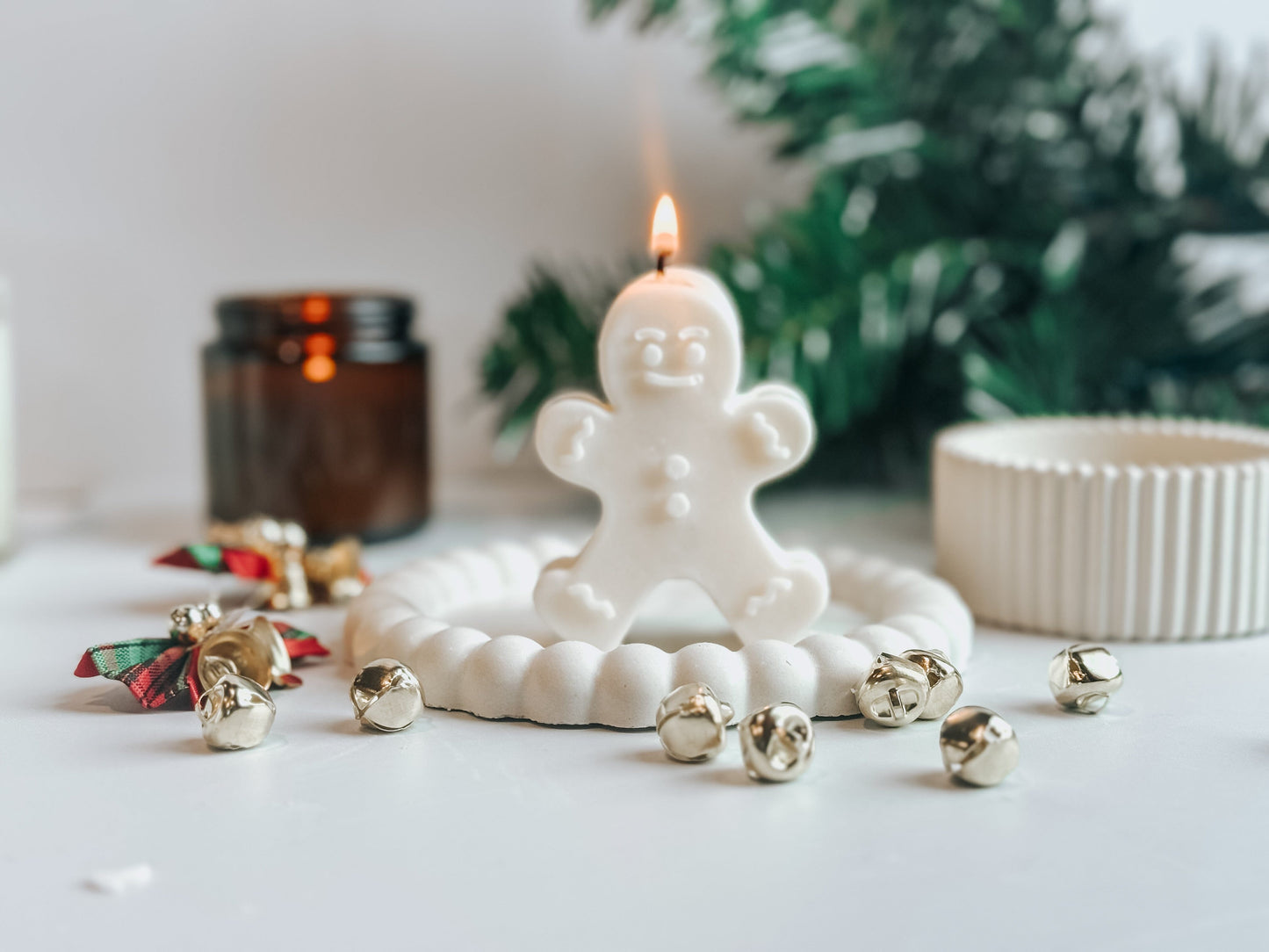 Gingerbread Man Soy Candle | Handmade Holiday Candles | Christmas Table Decor Thegiftgalashop 