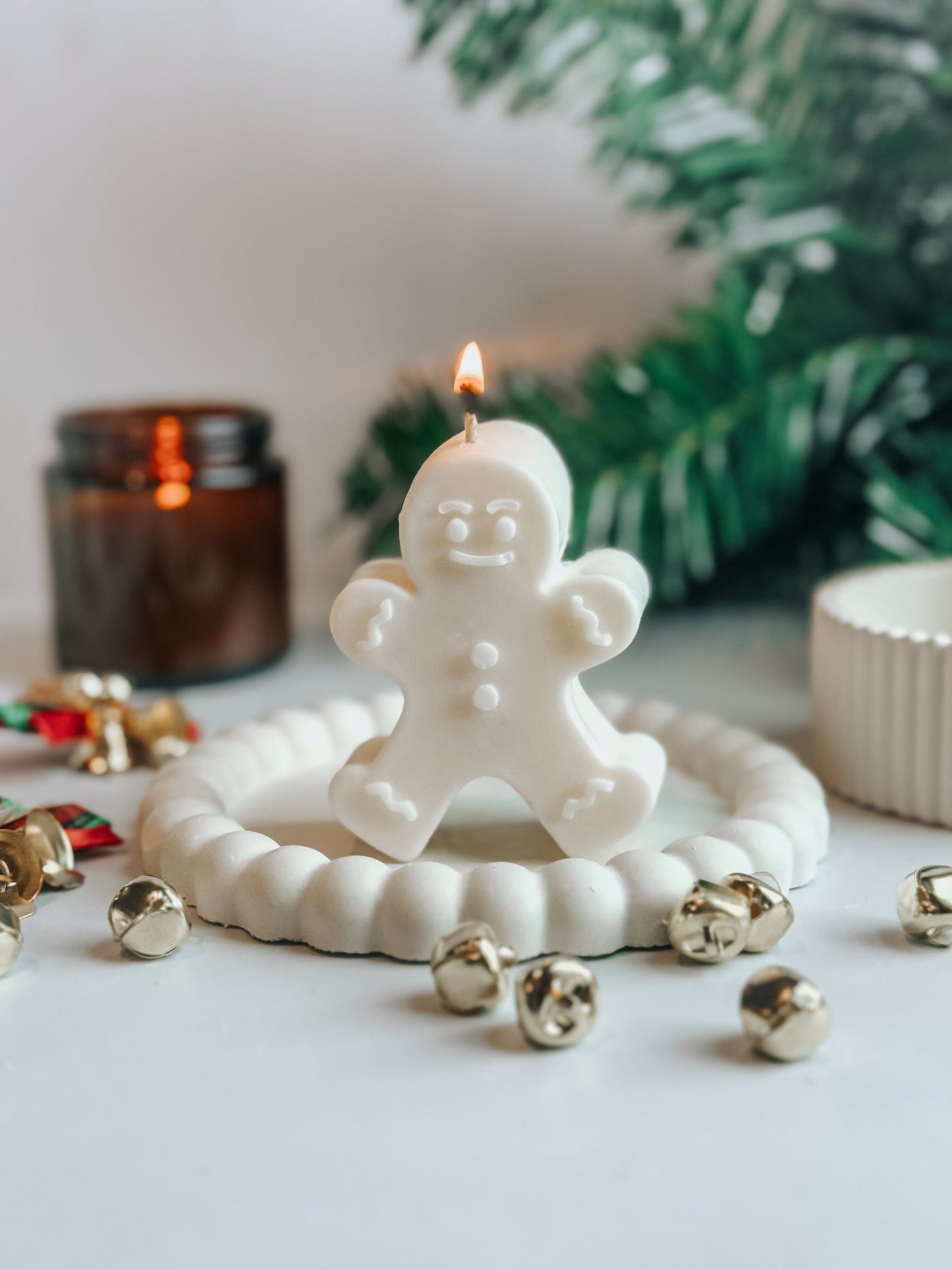 Gingerbread Man Soy Candle | Handmade Holiday Candles | Christmas Table Decor Thegiftgalashop 