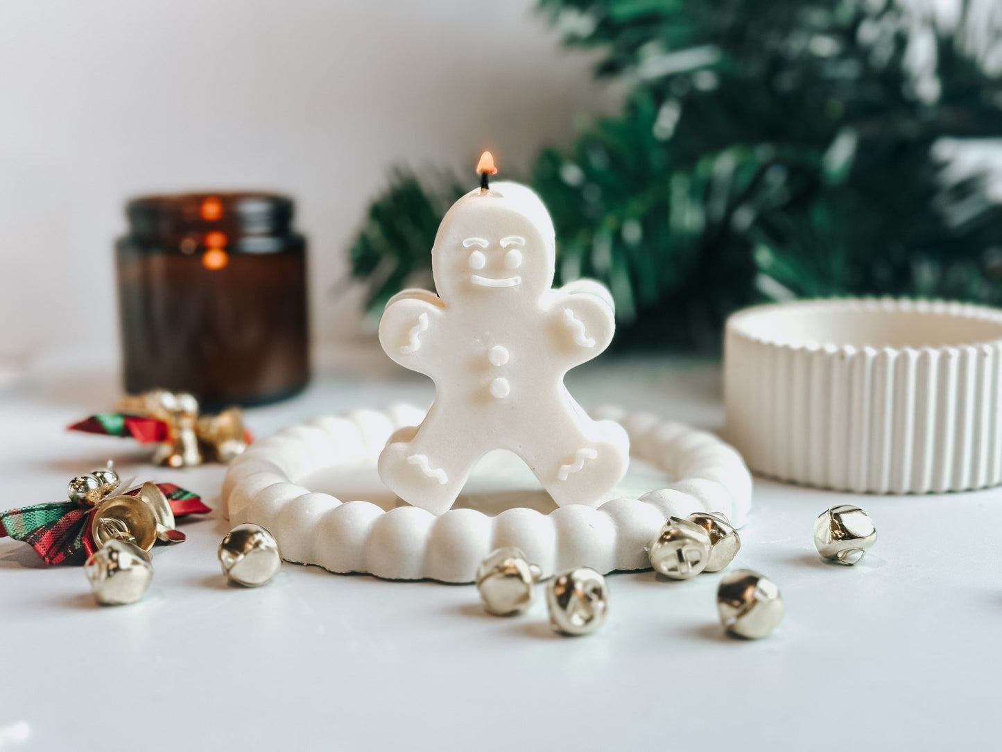 Gingerbread Man Soy Candle | Handmade Holiday Candles | Christmas Table Decor Thegiftgalashop 