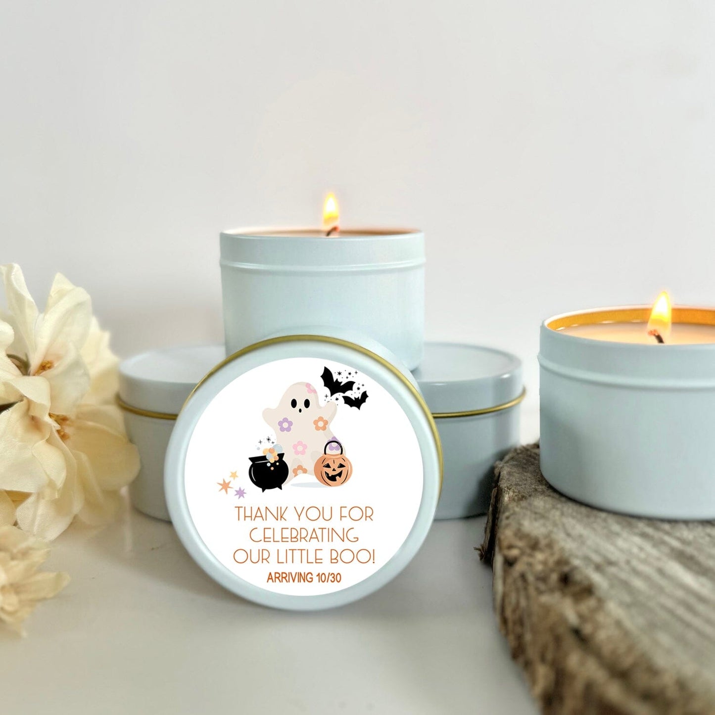 Girl Halloween Baby Shower Favors | Set of 10 Candle Favors | Little Boo Baby Shower | The Gift Gala Shop Candle Co Candle Favors The Gift Gala Shop Candle Co. 