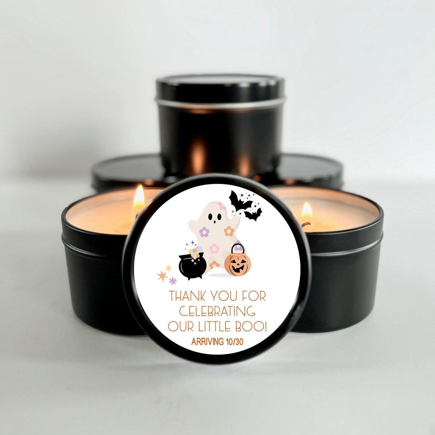 Girl Halloween Baby Shower Favors | Set of 10 Candle Favors | Little Boo Baby Shower | The Gift Gala Shop Candle Co Candle Favors The Gift Gala Shop Candle Co. 