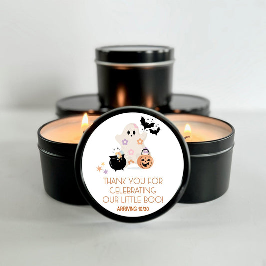 Girl Halloween Baby Shower Favors | Set of 10 Candle Favors | Little Boo Baby Shower | The Gift Gala Shop Candle Co Candle Favors The Gift Gala Shop Candle Co.